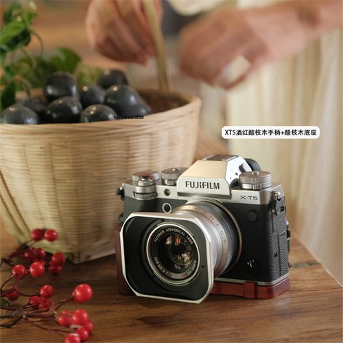 Wooden Grip+ Base For Fujifilm X-T5 Camera Handmade Insert Ultra Light 55g - Picture 19 of 24