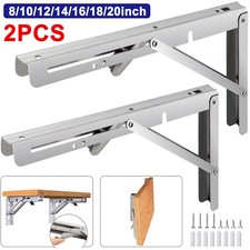 2pcs Folding Heavy Duty Shelf Bracket Wall Mount Table Bench Brackets Wall Hinge