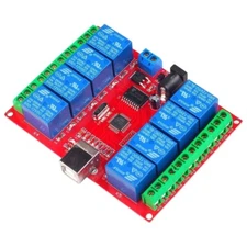 12V USB 8 Channel Controlled Relays Module Board Programmable Computer Control