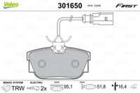Valeo 301650 Bremsbelagsatz, Scheibenbremse FüR Ford Seat Vw
