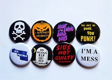 Classic Punk Rock Pinback Buttons Magnets & Bottle Openers. Set 10