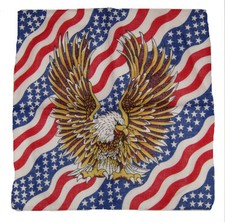 Wholesale Lot 12 1 Dozen 22"x22" USA American Waving Flag Eagle Bandana