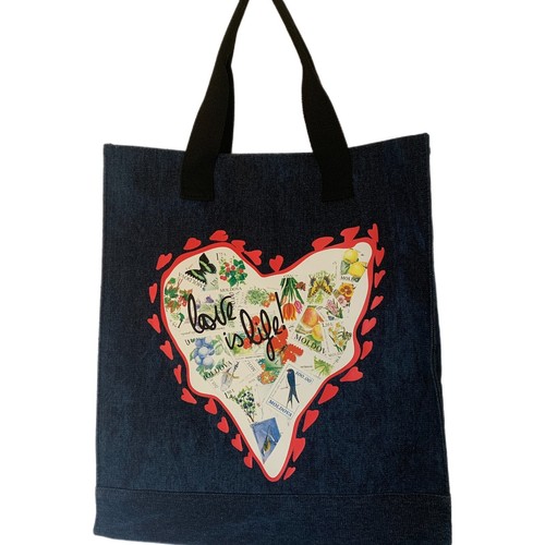 Diane Von Furstenberg In Style Collaboration Let Girls Learn Denim Tote Bag