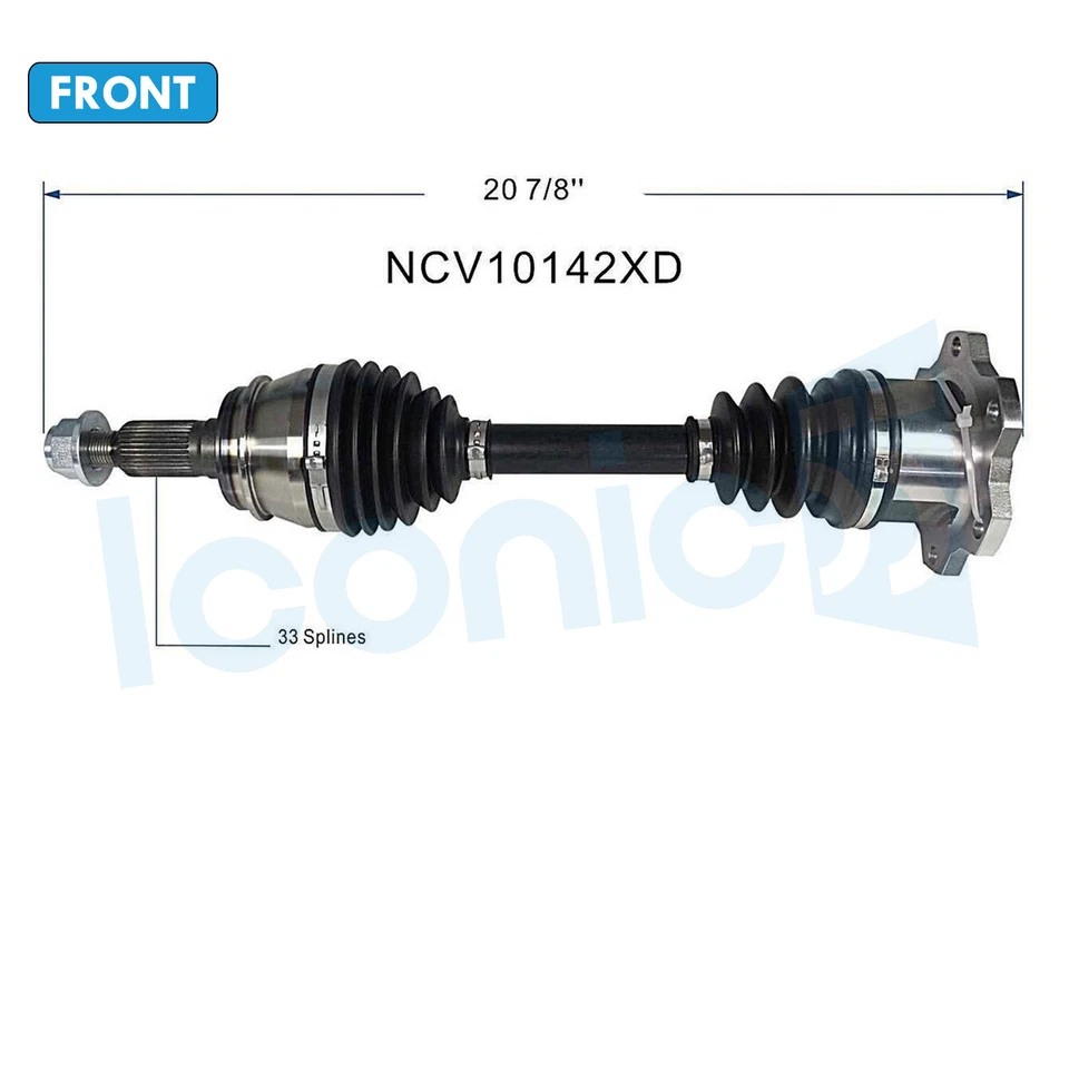 Par de ejes delanteros Xtreme Duty CV para GMC Sierra 1500 1999-2006 1988-1999 GMC K1500 Foto 2 de 4