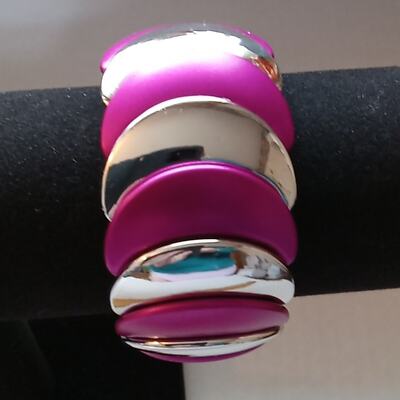 Vintage purple silver elastic bracelet