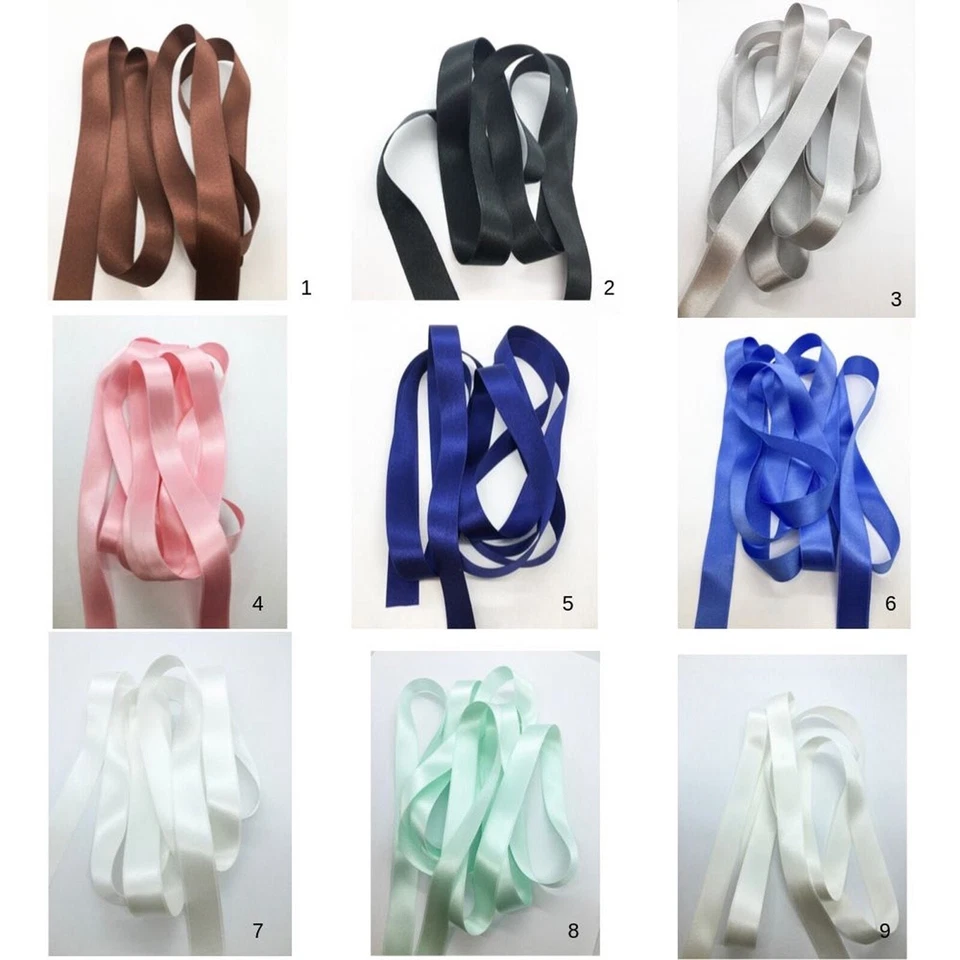 Luxurious REAL 100% Silk Ribbon by The Yard Choose Your Color and Width - Image 2 of 4