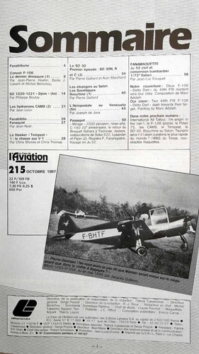 Le Fana de l'Aviation n°215- 1987 : F.106 - Tempest contre V.1 - Voyage en JU52 - Picture 2 of 2