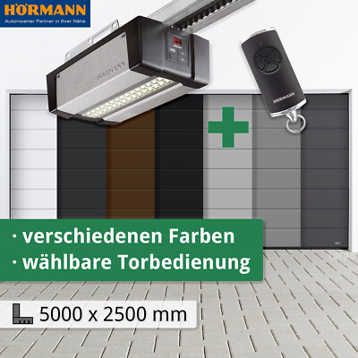   Hörmann Sektionaltor Planar 5000 x 2500 mm, Garagentor-Set M-Sicke