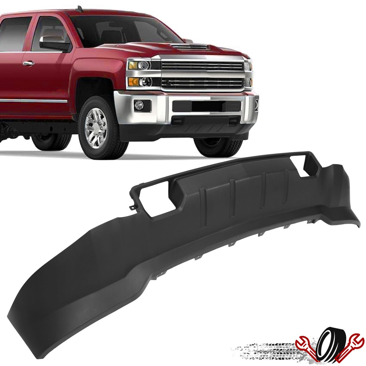 Front Lower Bumper Valance With Tow Hook Cutouts For Chevy Silverado 2500/3500 HD 2015-2019-726237