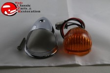 Guide Style Headlight Chrome Led Turn Signal Marker Light Housing Amber Lens New Guide Style Headlight Chrome Led Turn Signal Marker Light Housing Amber Lens New