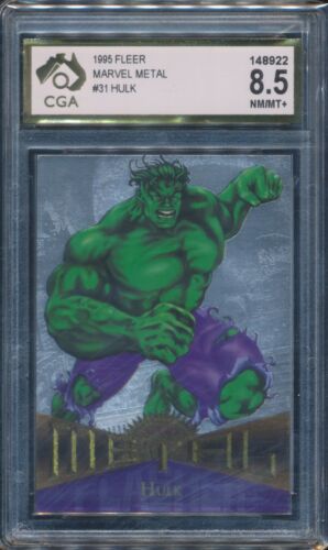 Fleer Metal Marvel 1995 Silver Flasher #31 Hulk - CGA 8,5 casi nuevo/Mt+ - Imagen 1 de 3