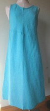 FLAX Designs LINEN DRESS M L NWOT Sunrise Dress TEAL Yarn Dye