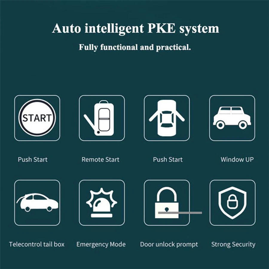 Car Keyless Entry Engine Start Alarm System Kit Push Button Remote Starter Stop - Image 4 of 4