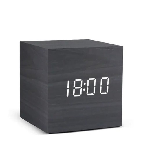 Eco-Friendly Wooden LED Alarm Clock with Voice Control - USB/AAA Battery Powered - Picture 8 of 17