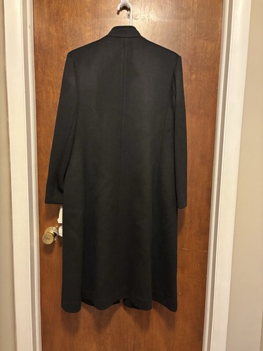 Vintage Black 100% Wool Coat Full Length Size 8 Petite Lined Pockets W/ Tags NOS - Picture 7 of 17