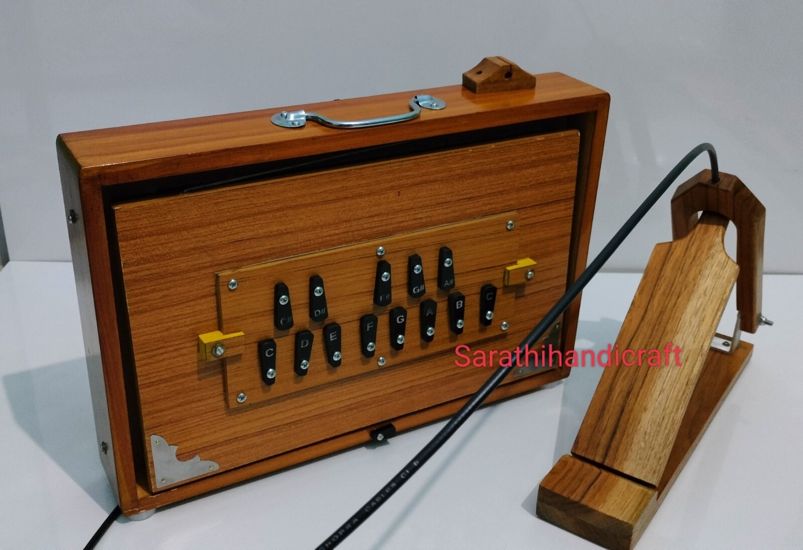 Shruti Box 15x10x3 Inches, Teak wood and Ply, 440Hz & 432Hz Sur Pete