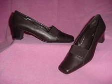 BROWN LEATHER Classic LOAFER PUMP by 5th Ave LX-Easy Street 12M  NEW ~ FREE SHIP