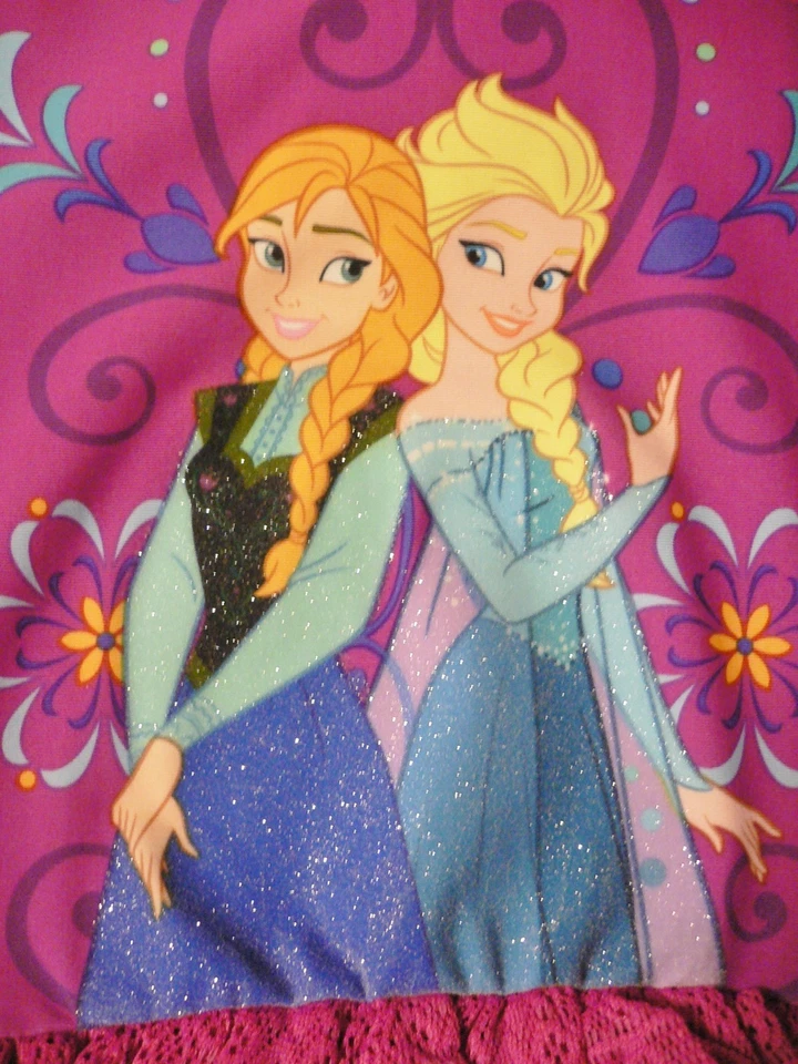 DeLuXe~ANNA+ELSA~Frozen~1 PC~JeWeL~TRAJE DE BAÑO~RuFFleS~NUEVO CON ETIQUETAS~SELLO Disney Store~2014 Foto 2 de 4