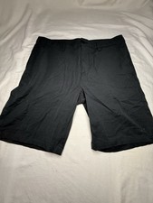 RVCA Men s Black Chino Shorts Solid Flat Front Button Logo Accents