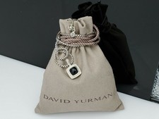 David Yurman Petite Albion Pendant Necklace with Black Onyx and Diamonds 16-17"