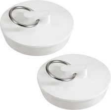Rubber Sink Stopper, 2 Pcs 1-3/4 Inch Sink Drain Plug White Bath Plug Stopper