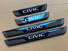 4pcs Blue Door Scuff Sill Cover Panel Step Protector For Honda Civic Accessories