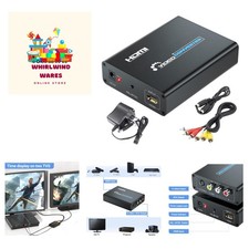 Compact HDMI to RCA Composite Converter for Projectors and TVs - Includes Cables
