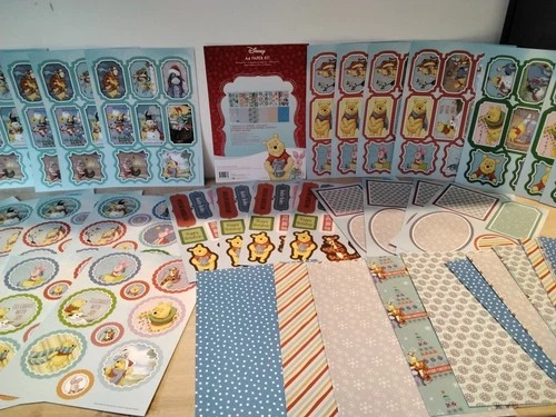 Disney Winnie The Pooh  Paper Kit 48x Die Cut Toppers/Backing Card 250gsm.