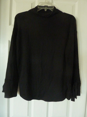 Ann Taylor Factory Black Knit Pullover Sweater Long Sleeve S