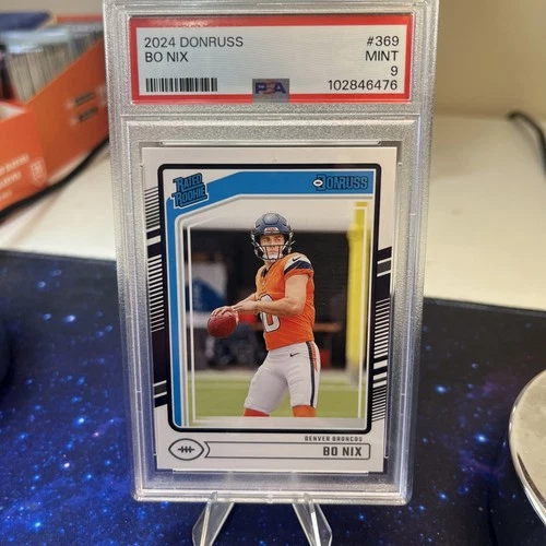 2024 Donruss Football #369 Bo Nix Rated Rookie RC PSA 9 Denver Broncos