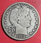1912S US Barber SILVER Half Dollar "San Francisco" Mint! VG! Old US Coin!