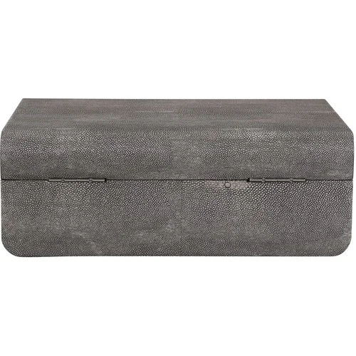 Uttermost 17836 Lalique 13 inch Faux Smoke Gray Shagreen Art Deco Box - Picture 5 of 7
