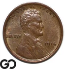 1914 Lincoln Cent Wheat Penny, Choice AU+