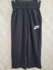 Women's Size Small Nike Black High-Waisted Cropped Wide-Leg Fleece Sweatpants