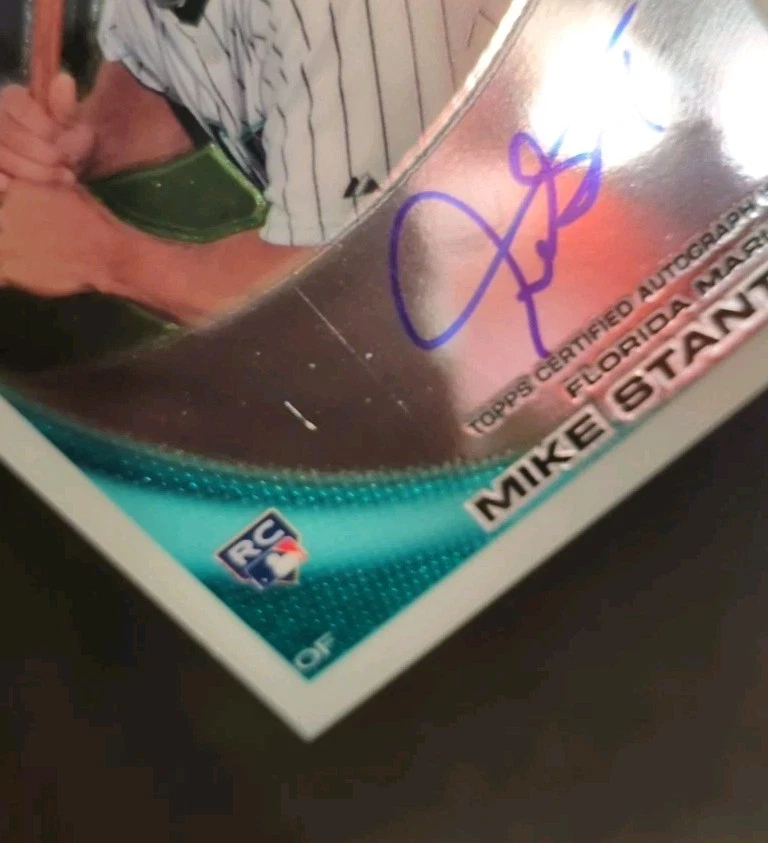 2010 Topps Chrome Mike Giancarlo Stanton On Card Autograph Rookie #190 Nice RC - Image 2 of 4