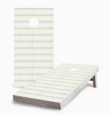 Cornhole Game Set Chevron Design 2x4 Boards Portable Lawn Game USA Made