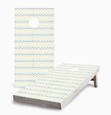 Cornhole Game Set Chevron Design 2x4 Boards Portable Lawn Game USA Made