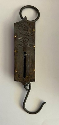 Vintage LF&C #3 New York Hanging Hook Scale 0-25 Pounds