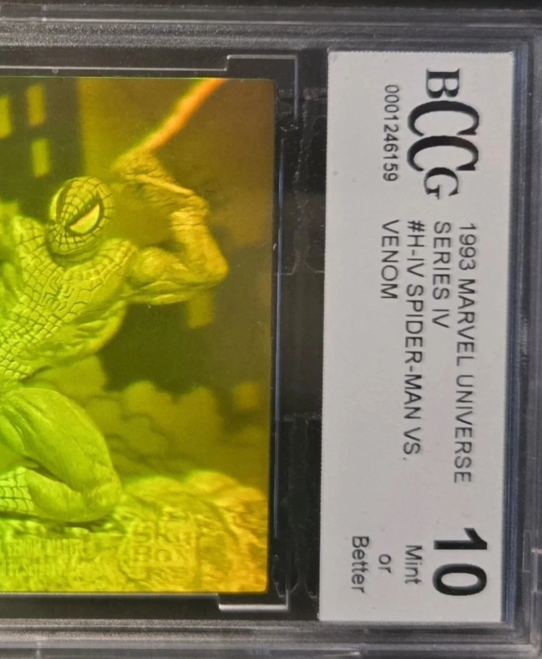 1993 Marvel Universe SPIDER-MAN VS VENOM #H-IV 3D Hologram BCCG 10 Mint - Image 3 of 4