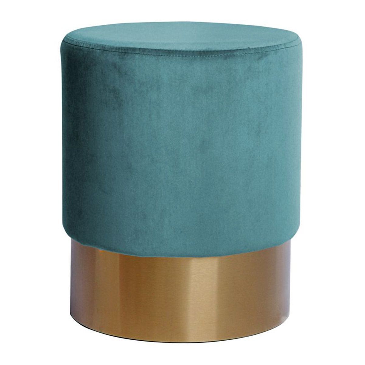 Pouf rond pétrole Nano 42cm avec assise velours haute densité