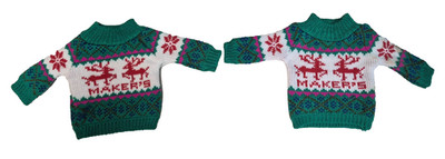 Makers Mark Holiday Bottle Sweater - BOTTLE COVER FOR LIQOUR BOTTLES SET OF 2