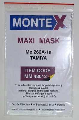 1/48 Tamiya Me 262A-1a Natl Markings, Canopy & Wheels Mask  / Montex MM48012