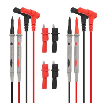 DIANN 2 Sets Multimeter Test Leads Kit Banana Plug with Push On black
