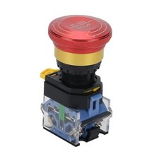 Emergency Stop Button 440V Latching Push Button Switch, 22mm Aluminum Alloy 10A