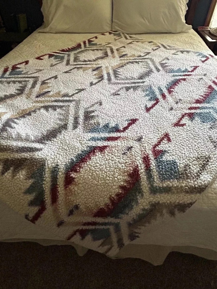 Pendleton Home Collection White Sand Multi Sherpa Fleece
