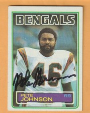 Pete Johnson Cincinnati Bengals AUTO Signed 1983 Topps Ohio State Buckeyes