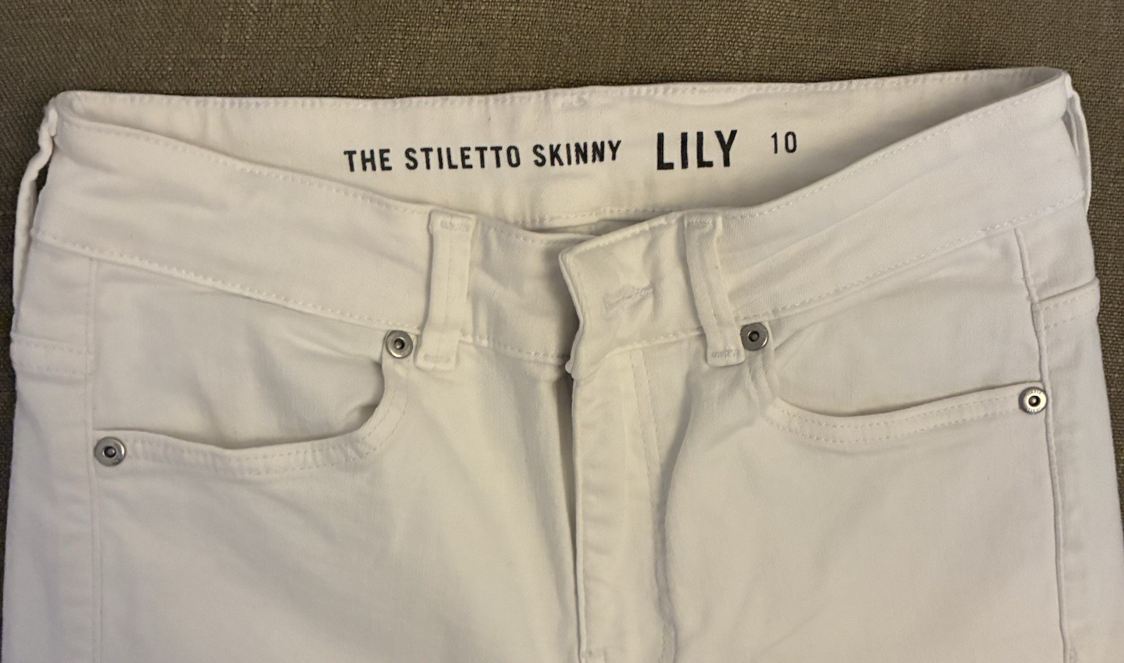 Immaculate Oasis Stiletto Skinny White Jeans Size 10 - Front Zip image 3