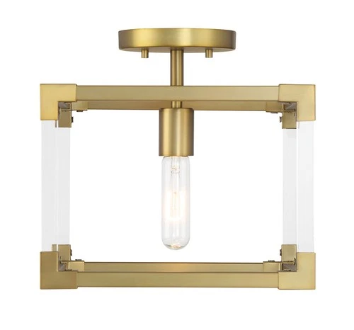 Minka Lavery 1455 Oro District 1 Light 11"W Vantage Semi-Flush - Brass - Picture 3 of 9