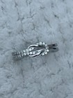 VINTAGE Silver Knot Promise Ring - White Zirconia Love Eternity Band - SIZE 5 — photo 2