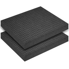 2 PCS 16x12x2 Inch Black Perforated Pick And Pluck Foam Sheets For Tool Box